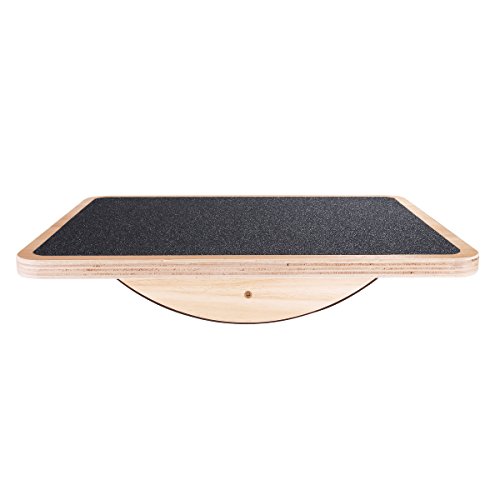 Product Cover Professional Wooden Balance Board, Rocker Board, 17.5 Inch Wood Standing Desk Accessory, Balancing Board for Under Desk, Anti Slip Roller, Core Strength, Stability, Office Wobble Boards