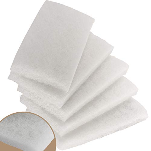 Product Cover Commercial-Grade Non-Abrasive White Cleaning Pad 5 Pack By Mop Mob. Large, Multi-Purpose 10 in x 4 1/2 in Scouring Pad Fits Universal Holders. Great For Scrubbing Sinks, Tile, Windows and Fine China