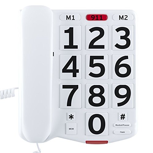 Product Cover Home Intuition Amplified Single Line Corded Desk Telephone with Large Easy to Read Buttons and Extra Loud Ringer