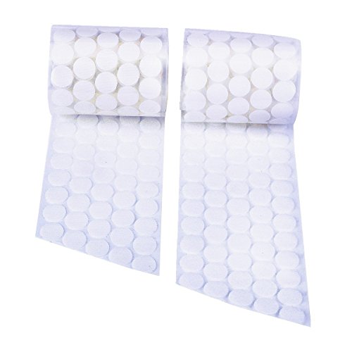 Product Cover Adhesive Back Dots, Hompie 1500pcs(750 Pairs) 20 mm/0.78 Inch Diameter Self Adhesive Nylon Sticky Coins, Hook Loop Strips with Waterproof Glue Tapes, Perfect for School,Office, Home(White)