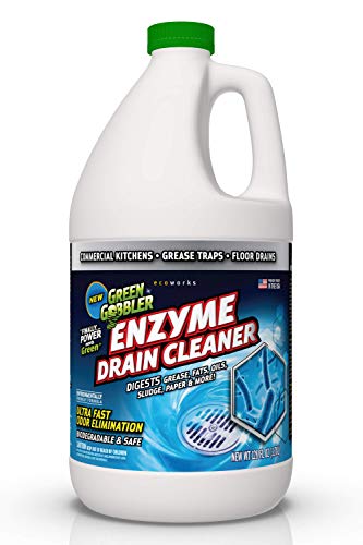Product Cover Green Gobbler ENZYMES for Grease Trap & Sewer - Controls Foul Odors & Breaks Down Grease, Paper, Fat & Oil in Sewer Lines, Septic Tanks & Grease Traps (1 Gallon)