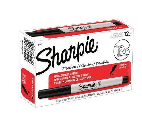 Product Cover Sharpie Permanent Markers, Ultra-Fine Point, Black, 24-Count