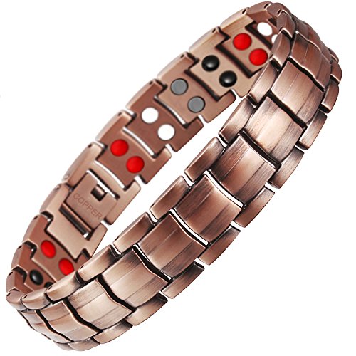 Product Cover Hottime Double Row Pure Copper Magnetic Therapy Bracelet Pain Relief for Arthritis and Carpal Tunnel