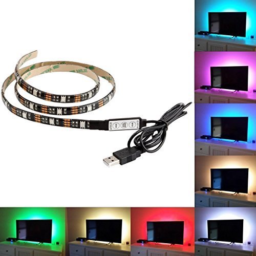 Product Cover XERGY USB 5V Powered RGB LED Flexible Strip Light With Mini Controller (2 Meter for 32-49