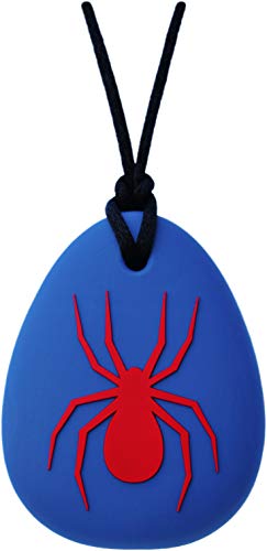 Product Cover Munchables Spider Chew Necklace for Boys - Sensory Chewable Jewelry (Blue with Red)