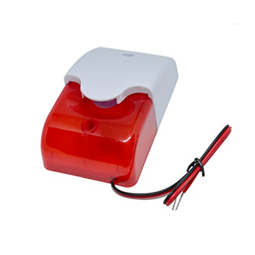 Product Cover DC9 to 12V Wired Strobe Siren Red Light Sound Flash Buzzer Siren Home Security Alarm System Electric Security Siren 110dB@12V DC