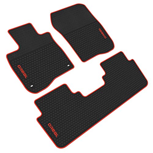 Product Cover iallauto All Weather Floor Liners Custom Fit Honda CR-V CRV 5th 2017 2018 2019 Heavy Duty Rubber Car Mats Vehicle Carpet Odorless-Black Red