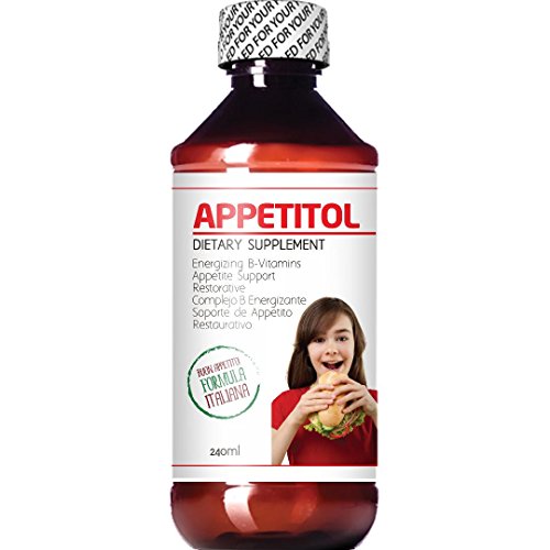 Product Cover Appetitol Appetite-Weight Gain. Natural Appetite and Weight Gain Stimulant for Underweight Children Fortified with Vitamins B1,B2,B3,B5,B6,B12,Folic Acid, Iron, Zinc, Flax Seed Oil. (8 Fl Oz)