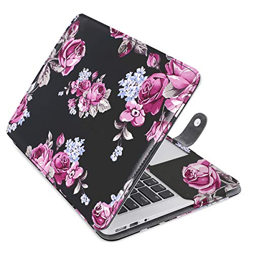 Product Cover MOSISO MacBook Air 11 inch Case, Premium PU Leather Book Folio Protective Stand Cover Sleeve Compatible with MacBook Air 11 inch A1370 / A1465, Peony