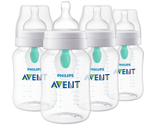 Product Cover Philips Avent Anti-colic Baby Bottle with AirFree vent, Clear, 9oz, 4pk, SCF403/44
