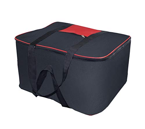 Product Cover Storite Nylon Big Underbed Storage Bag Moisture Proof Cloth Organiser with Zippered Closure and Handle(BlackRed, 54x46x28cm)