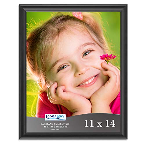 Product Cover Icona Bay 11x14 Picture Frame (1 Pack, Black), Black Photo Frame 11 x 14, Composite Wood Frame for Walls or Tables, Set of 1 Lakeland Collection