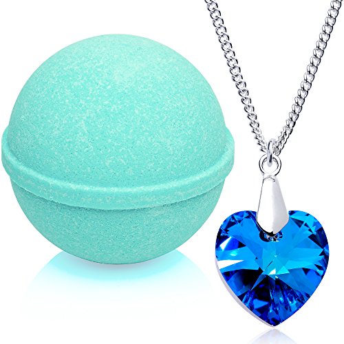 Product Cover Tranquil Serenity Bath Bomb with Necklace Created with Swarovski Crystal Extra Large 10 oz. Made in USA