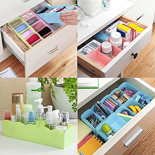 Product Cover Inditradition Drawer Organizer, Dividers, Closet Storage Box | Multi-Purpose, ABS Plastic, Multi-Color (Pack of 4)