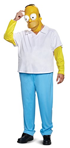Product Cover Disguise Men's New Homer Deluxe Adult Costume, White, L/XL (42-46)