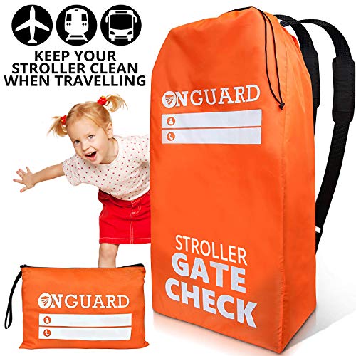 Product Cover OnGuard Stroller Travel Bag for Double Strollers - Waterproof Rip Resistant Polyester Compact - Stroller Bag Cover Accessories, Stroller Bag for Airplane, Gate Check Bag for Baby Stroller