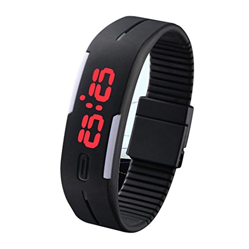 Product Cover Sky Mart New Arrival Special Collection Black Color Unisex Silicone Digital LED Band Wrist Watch for Boys, Girls, Men, Women