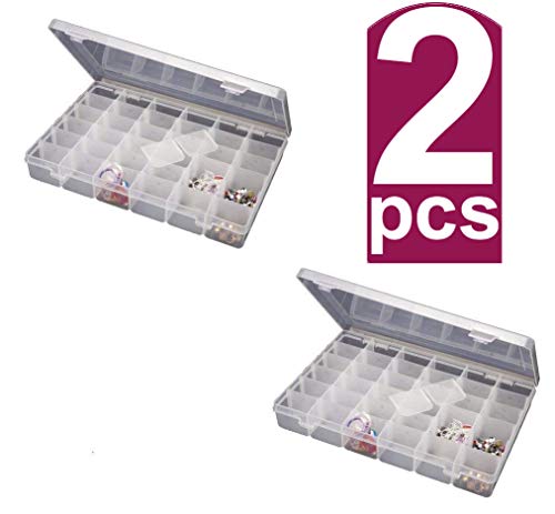 Product Cover Bulfyss Jianhua 36 Grid Cells Multipurpose Clear Transparent Plastic Storage Box With Removable Dividers- Combo (2Pcs)