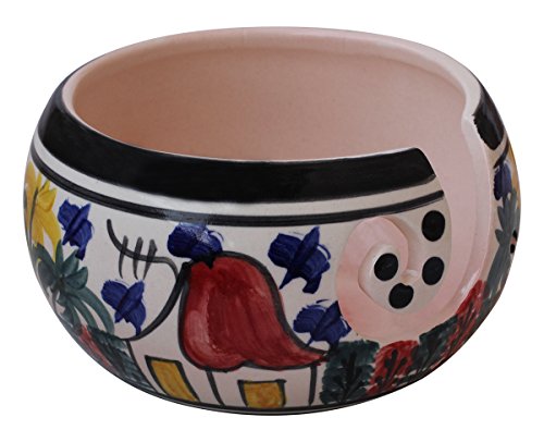 Product Cover New Year Sale - abhandicrafts - 7 Inch Handcrafted Ceramic Knitting Yarn Bowl, Yarn Storage, Stop Yarn from Rolling, Knitting and Crochet Yarn Holder