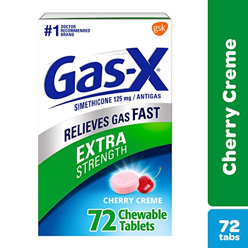 Product Cover Gas X Chewable Extra Strength Tablets for Fast Gas and Bloating Relief, Cherry Flavor, 72 Count