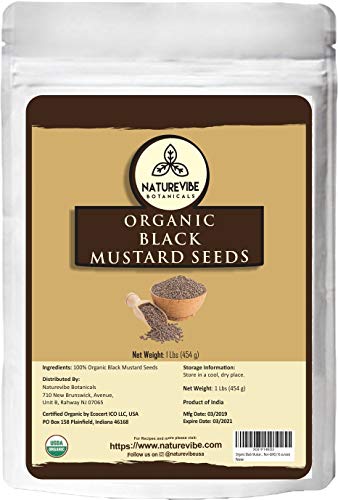 Product Cover Organic Black Mustard Seed (1lb) by Naturevibe Botanicals, Gluten-Free & Non-GMO (16 ounces)
