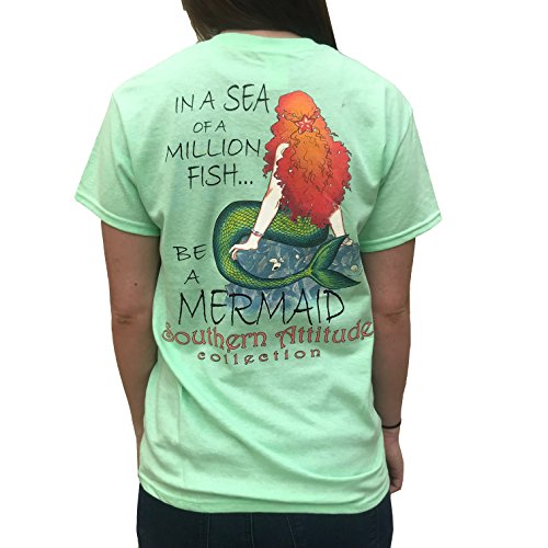 Product Cover Southern Attitude in A Sea of A Million Fish Be A Mermaid Mint Women's Short Sleeve T-Shirt