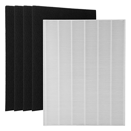 Product Cover Wolfish 1 True HEPA Filter + 4 Carbon Replacement Filters A 115115 Size 21 for Winix PlasmaWave Air Purifier 5300 6300 5300-2 6300-2 P300 C535