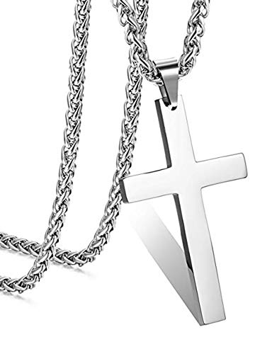Product Cover JewelBeauty Cross Pendant Necklace for Men Stainless Steel Titanium Necklace,18-36 Inches
