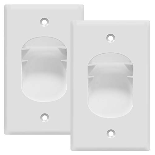 Product Cover TOPGREENER Recessed Low Voltage Cable Wall Plate for Home Theaters, Size 1-Gang 4.50