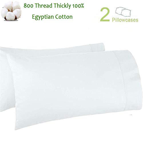 Product Cover Haperlare 2-Pack 100% Egyptian Cotton 800 Thread Count Pillowcases Premium White Cotton Pillowcases, King Pillowcase Pillow Covers, 20 x 40 inch