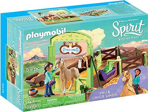 Product Cover PLAYMOBIL Spirit Riding Free PRU & Chica Linda with Horse Stall, Multicolor