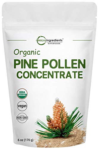 Product Cover USDA Organic Pure Pine Pollen Powder, 6 Ounce, Supports Immune System Health, Boosts Energy, Antioxidant and Androgenic, No GMOs and Vegan Friendly