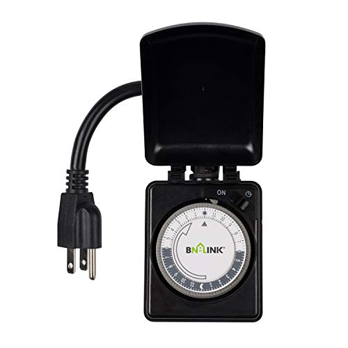 Product Cover BN-LINK Compact Outdoor Mechanical Timer, 24 Hour Programmable Dual Outlet Timer - Plug in, Waterproof, Heavy Duty, Accurate For Lamps Outdoor Christmas Lights 1875W 1/2HP ETL Listed
