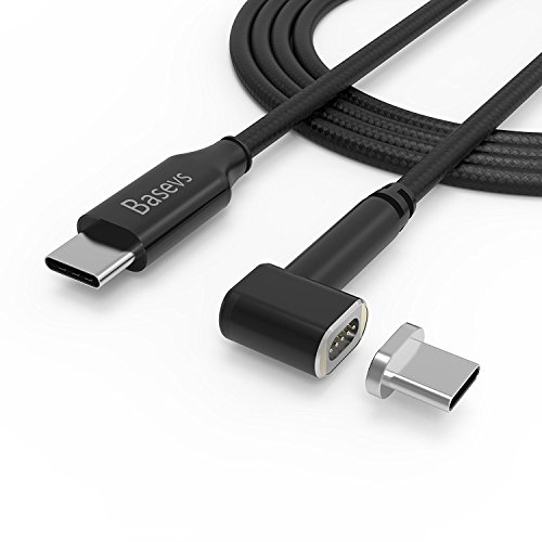 Product Cover Basevs Magnetic USB C Cable for MacBook Pro, 4.3A 87W Fast Charge Type C to Type C Braided Nylon Cord for MacBook (Pro), Samsung S8, Dell XPS, and Other USB C Devices(6.6FT-Black)