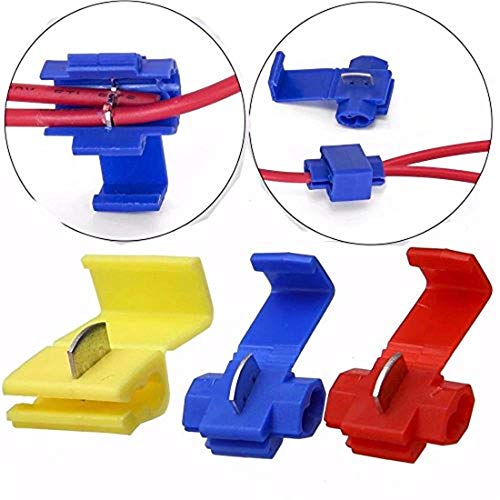 Product Cover HonsCreat 125 Solderless Quick Splice Snap Wire Connector, 50 pcs red 22 through 18 Gauge,50 pcs blue 16 through 14 Gauge,25 pcs yellow 12 through 10 Gauge