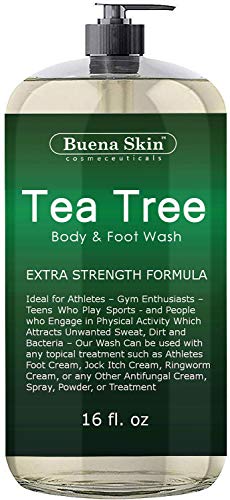Product Cover Tea Tree Body Wash - Antifungal Soap for Acne, Body Odor, Foot & Toenails - Antibacterial Shower Soap for Bacteria, Athletes Foot, Eczema, Ringworm & Jock Itch Treatment In Men & Women Buena Skin