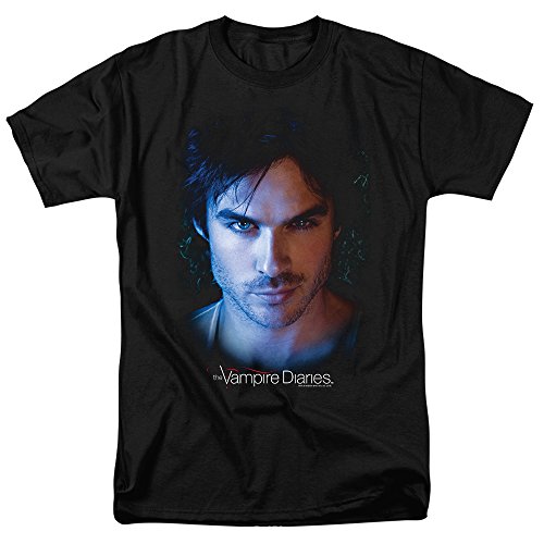 Product Cover Popfunk The Vampire Diaries Damon Ian Somerhalder T Shirt & Stickers (X-Large) Black