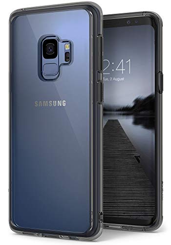 Product Cover Ringke Fusion Compatible with Galaxy S9 Case Ergonomic Transparent (Drop Defense) PC Back Drop Protection Shock Absorption Cover for Galaxy S 9 (2018) - Smoke Black