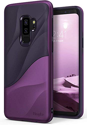 Product Cover Ringke Wave Compatible with Galaxy S9 Plus Case Dual Layer Heavy Duty 3D Textured Shock Absorbent PC TPU Full Body Drop Resistant Protection Cover for Galaxy S 9 Plus (2018) - Metallic Purple