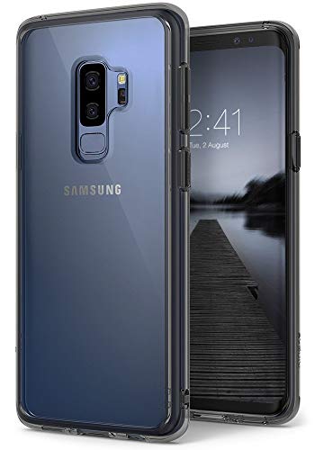 Product Cover Ringke Fusion Compatible with Galaxy S9 Plus Case Ergonomic Transparent (Drop Defense) PC Back Drop Protection Shock Absorption Cover for Galaxy S 9 Plus (2018) - Smoke Black