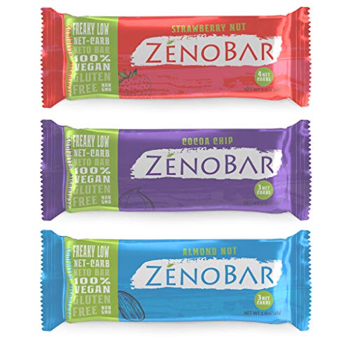 Product Cover ZenoBar Keto Low Carb Energy Bar, 1.6 oz (Variety, 12-Pack): Vegan, Whole Foods, Low Glycemic, Perfect for Keto, Diabetic, and High Fat Diets