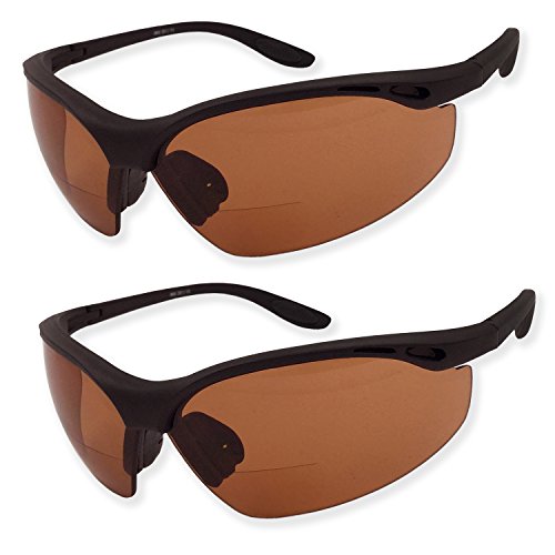 Product Cover 2 Pairs Bifocal Safety Driving Sunglasses with Reading Corner - Rubber Grip Arms (Diopter +1.50)