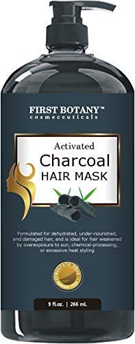 Product Cover Activated Charcoal Hair Mask, 9 fl. oz. Restorative Hair Mask, Deep Conditioner for Damaged & Dry Hair, Promotes Natural Hair Growth, Nourishes Scalp, Removes Residue Buildup, Detangler& Sulfate Free