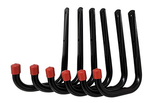 Product Cover Tetra-Teknica UH02-6P Heavy Duty Garage Storage Utility Hooks, Medium Size, Color Black, 6 per Pack