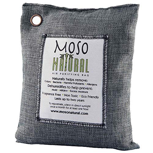 Product Cover MOSO NATURAL Air Purifying Bag 600g. Odor Eliminator, Odor Absorber for Home and Basement. Charcoal Color