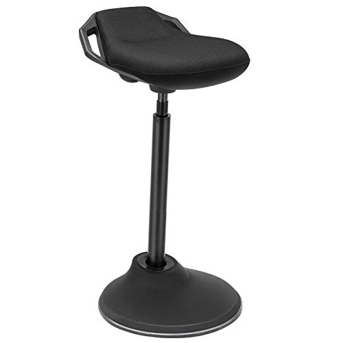 Product Cover SONGMICS Standing Desk Chair 24.8-34.6 Inches, Adjustable Standing Stool, Sitting Balance Chair, Comfortable and Breathable Seat, Black UOSC02BK
