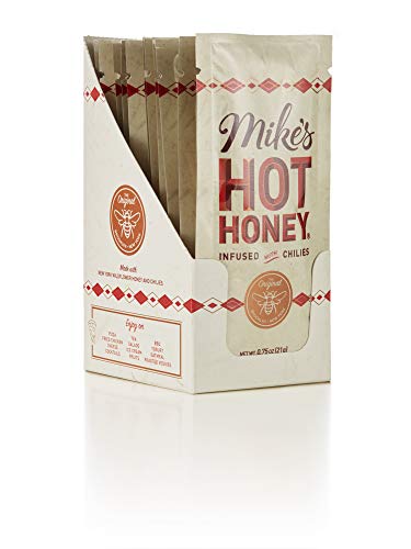 Product Cover Mike'S Hot Honey 0.75 Oz Single Serve Packets (12 Packet Box), Honey With a Kick, Sweetness & Heat, 100% Pure Honey, Gluten-Free & Paleo