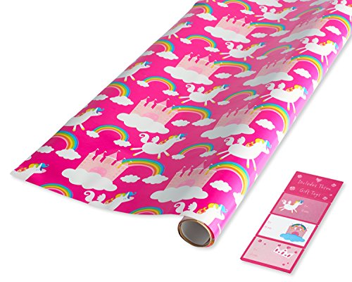 Product Cover American Greetings Unicorns and Rainbows Wrapping Paper and Gift Tags