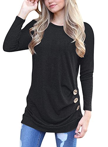 Product Cover MOLERANI Women's Casual Long Sleeve Round Neck Loose Tunic T Shirt Blouse Tops