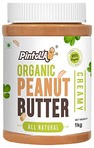 Product Cover All Natural Organic Roasted Peanut Butter, Spread (Creamy) Unsweetened 1kg (35.27 OZ) By Pintola